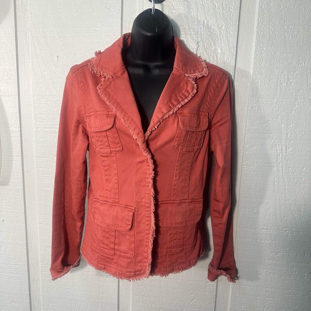 Live A Little Women’s Orange Jacket Size Small EUC